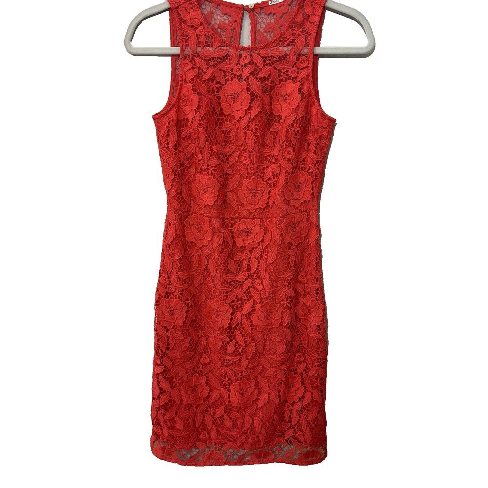 J.Crew Collection Coral Pink Floral Lace Sleeveless Poppy Dress Womens 00